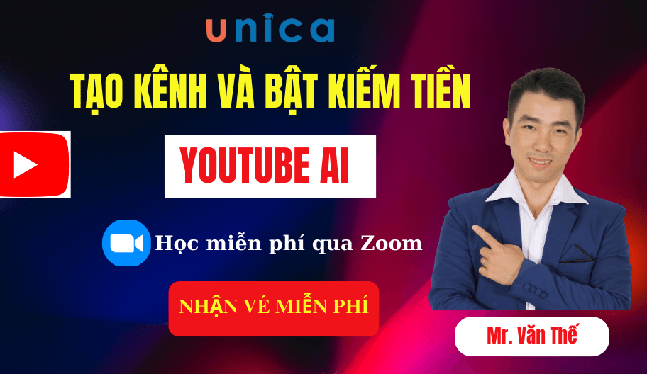 Khóa học:  Xây kênh và Bật kiếm tiền Youtube A.I